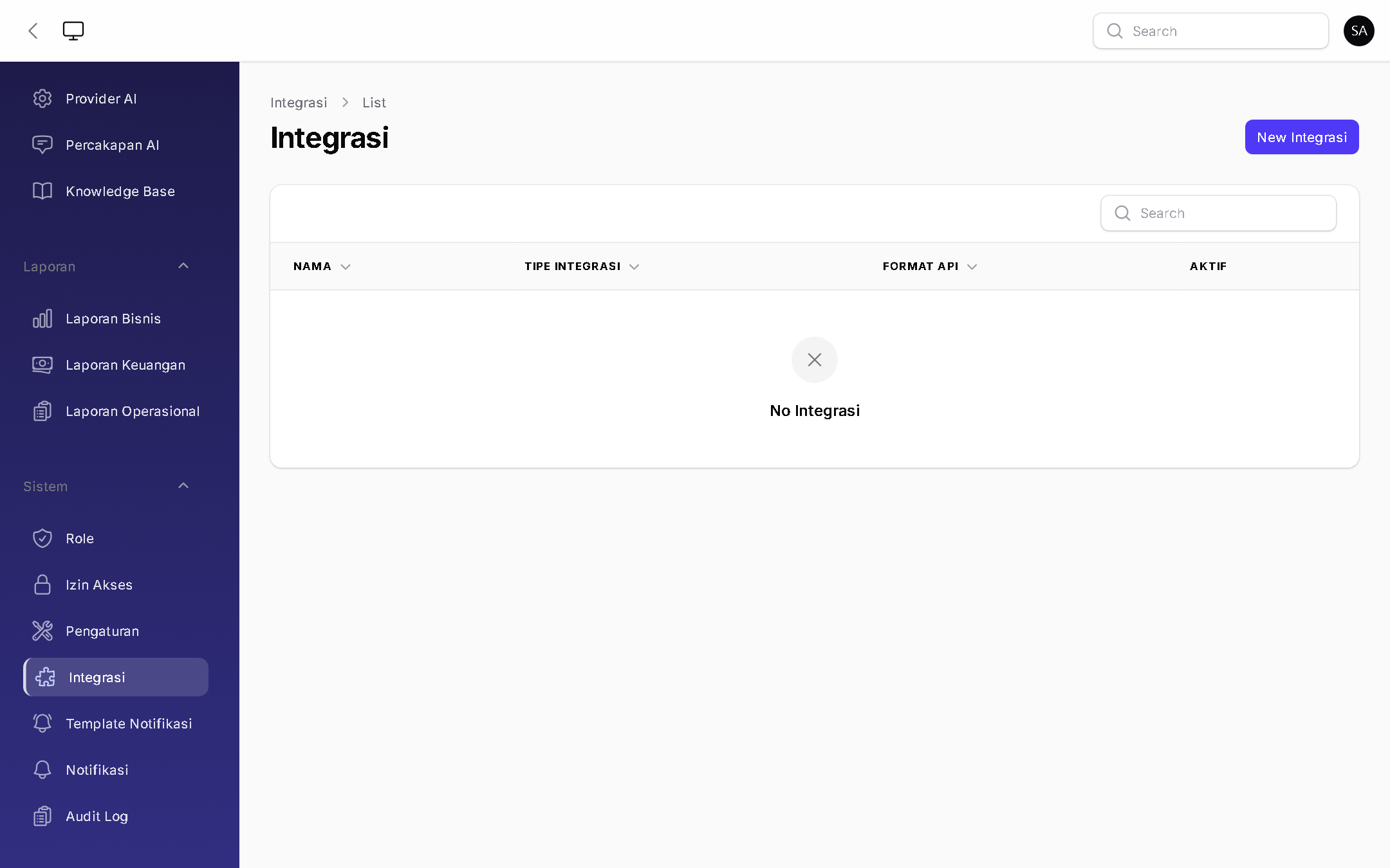Integrasi - BizOS