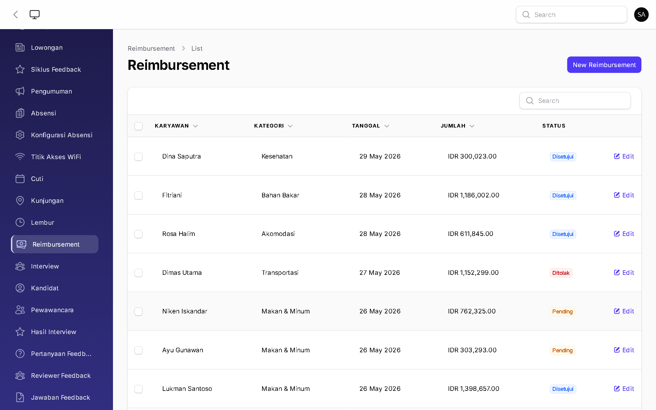 Reimbursement - BizOS