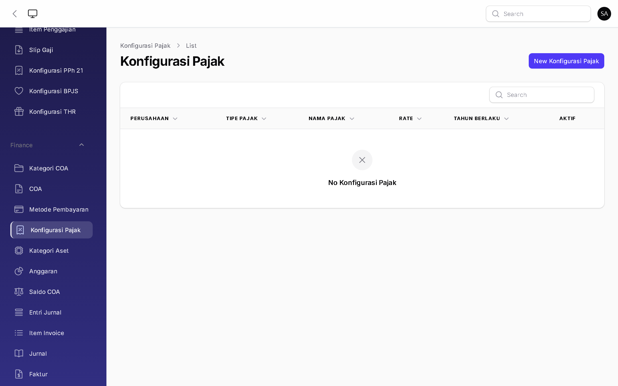 Konfigurasi Pajak - BizOS